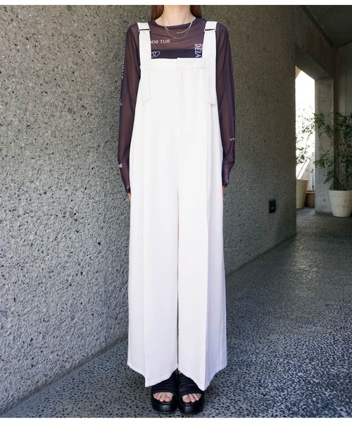 ANAP（アナップ）の「ベルトデザインワイドサロペット（サロペット/オーバーオール・レディース・ダークグレー/アイボリー・FREE）」の16枚目の写真