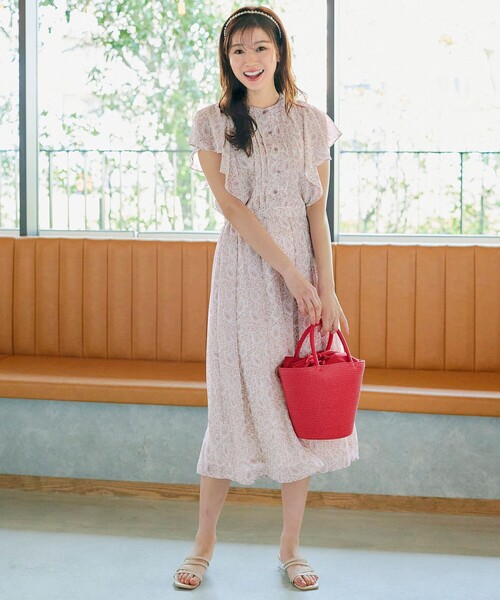 【ETRO】ペイズリー柄 フレアスリーブワンピース セール】【洗える】ペイズリー柄フレアスリーブワンピース（ワンピース