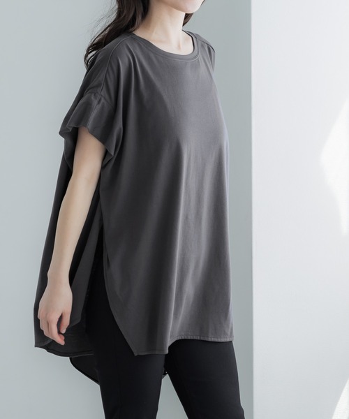 coca(coca)(コカ)の「【WEB限定セール】ボックスシルエットTシャツ(Tシャツ/カットソー・レディース・チャコール/ホワイト・L/M)」の11枚目の写真