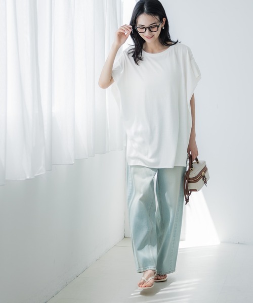 coca(coca)(コカ)の「【WEB限定セール】ボックスシルエットTシャツ(Tシャツ/カットソー・レディース・チャコール/ホワイト・L/M)」の6枚目の写真