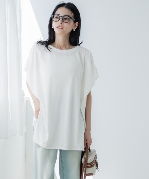 coca(coca)(コカ)の「【WEB限定セール】ボックスシルエットTシャツ(Tシャツ/カットソー・レディース・チャコール/ホワイト・L/M)」の5枚目の写真