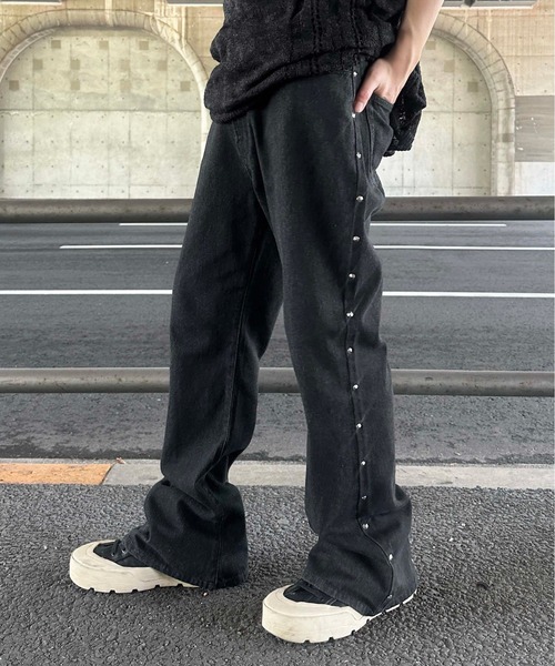セミフレアデニムパンツ XS(タグ付き) セール】【トレンドスタイルが完成する！】ハイウエスト