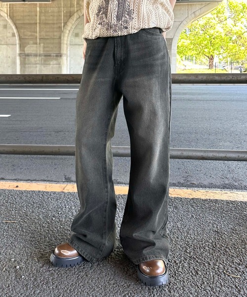 セミフレアデニムパンツ XS(タグ付き) ハイウエストセミフレアデニムパンツ[cu289] | レディース