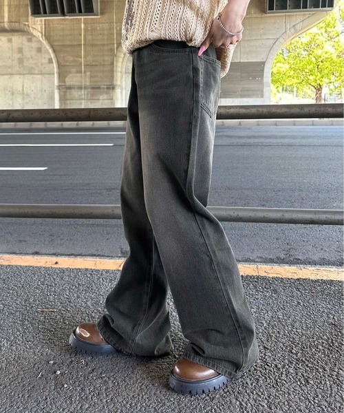 セミフレアデニムパンツ XS(タグ付き) セール】【トレンドスタイルが完成する！】ハイウエスト
