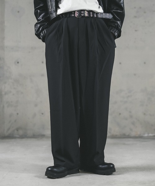 Shoowtime（ショウタイム）の「ワイドドレープフレアスラックスパンツ（スラックス・メンズ・ブラック/ブラウン・LARGE/MEDIUM/X-LARGE）」の6枚目の写真