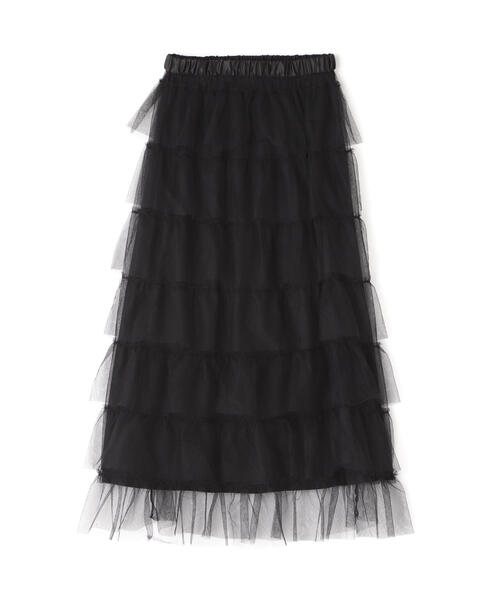 FREE'S MART（フリーズマート）の「■チュールティアードスカート（スカート・レディース・ホワイト/ブラック/グレー・SMALL/MEDIUM）」の4枚目の写真