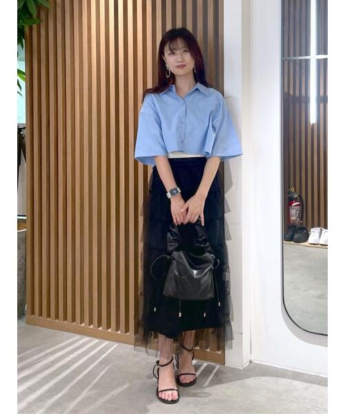 FREE'S MART（フリーズマート）の「■チュールティアードスカート（スカート・レディース・ホワイト/ブラック/グレー・SMALL/MEDIUM）」の7枚目の写真