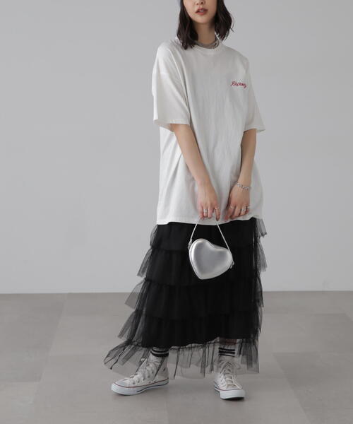 FREE'S MART（フリーズマート）の「■チュールティアードスカート（スカート・レディース・ホワイト/ブラック/グレー・SMALL/MEDIUM）」の11枚目の写真