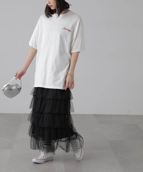 FREE'S MART（フリーズマート）の「■チュールティアードスカート（スカート・レディース・ホワイト/ブラック/グレー・SMALL/MEDIUM）」の12枚目の写真