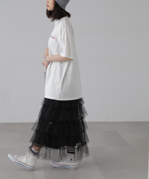 FREE'S MART（フリーズマート）の「■チュールティアードスカート（スカート・レディース・ホワイト/ブラック/グレー・SMALL/MEDIUM）」の13枚目の写真