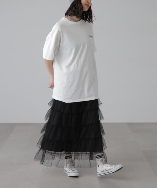 FREE'S MART（フリーズマート）の「■チュールティアードスカート（スカート・レディース・ホワイト/ブラック/グレー・SMALL/MEDIUM）」の15枚目の写真