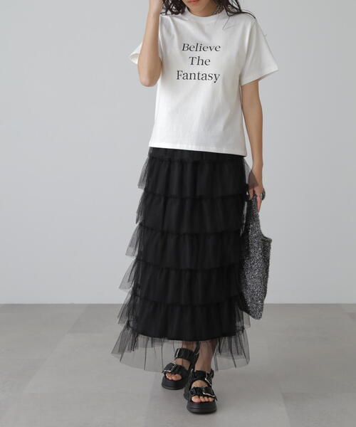 FREE'S MART（フリーズマート）の「■チュールティアードスカート（スカート・レディース・ホワイト/ブラック/グレー・SMALL/MEDIUM）」の20枚目の写真