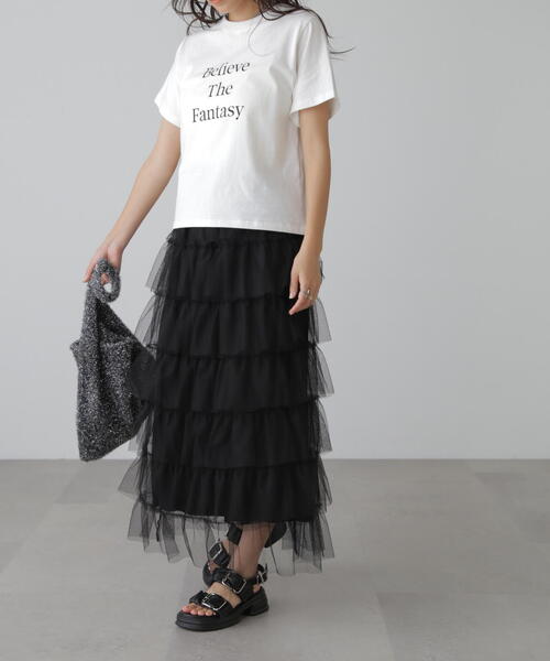 FREE'S MART（フリーズマート）の「■チュールティアードスカート（スカート・レディース・ホワイト/ブラック/グレー・SMALL/MEDIUM）」の21枚目の写真