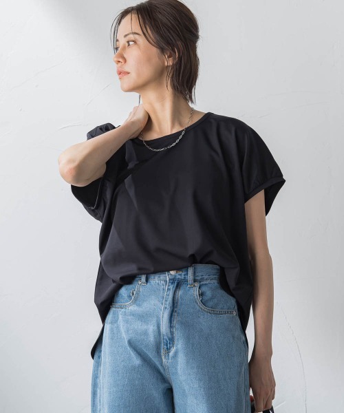 LAUTREAMONT(ロートレアモン)の「マシュマロポンチステップヘムカットソー≪洗濯機で洗える≫(Tシャツ/カットソー・レディース・イエロー/グリーン/オフホワイト/ブラック・9号)」の3枚目の写真
