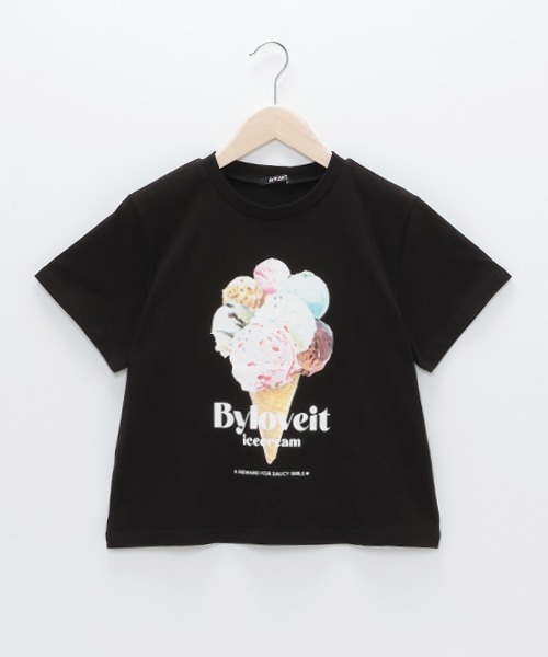 by LOVEiT（バイラビット）の「アイス転写半袖Tシャツ（Tシャツ/カットソー・キッズ・ブラック/ピンク/オフホワイト/サックスブルー・140cm/150cm/160cm/120cm/130cm）」の3枚目の写真
