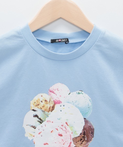 by LOVEiT（バイラビット）の「アイス転写半袖Tシャツ（Tシャツ/カットソー・キッズ・ブラック/ピンク/オフホワイト/サックスブルー・140cm/150cm/160cm/120cm/130cm）」の9枚目の写真