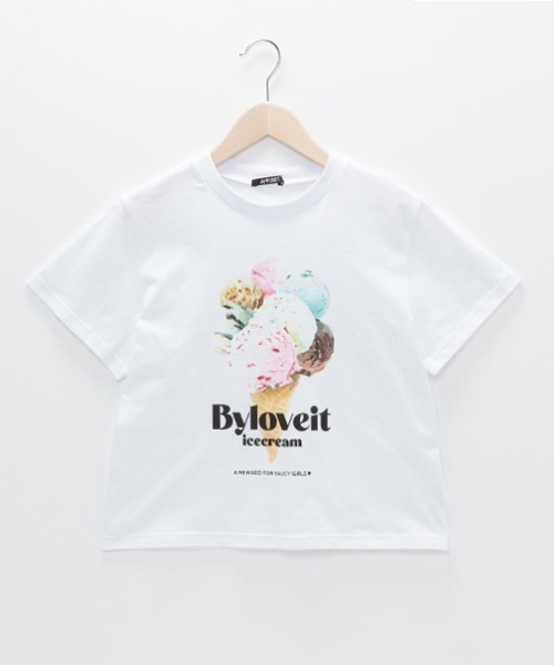by LOVEiT（バイラビット）の「アイス転写半袖Tシャツ（Tシャツ/カットソー・キッズ・ブラック/ピンク/オフホワイト/サックスブルー・140cm/150cm/160cm/120cm/130cm）」の16枚目の写真
