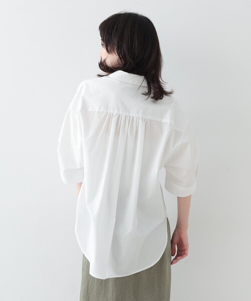 GALLEST（ギャレスト）の「◆タックスリーブフォルムシャツ（シャツ/ブラウス・レディース・ライトブルー/ダークブラウン/ホワイト・34/38）」の8枚目の写真