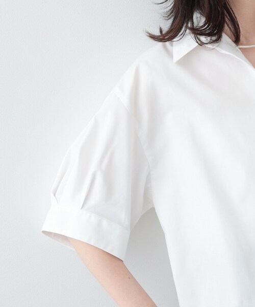 GALLEST（ギャレスト）の「◆タックスリーブフォルムシャツ（シャツ/ブラウス・レディース・ライトブルー/ダークブラウン/ホワイト・34/38）」の9枚目の写真