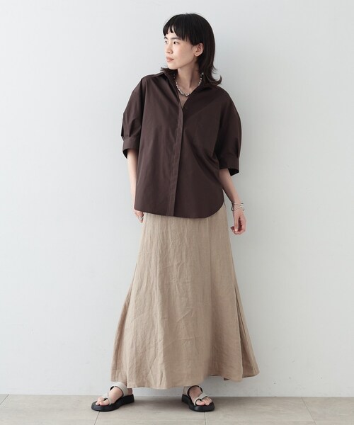 GALLEST（ギャレスト）の「◆タックスリーブフォルムシャツ（シャツ/ブラウス・レディース・ライトブルー/ダークブラウン/ホワイト・34/38）」の12枚目の写真