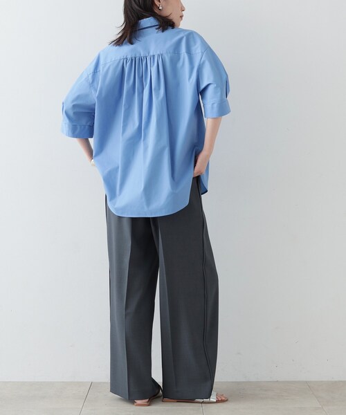 GALLEST（ギャレスト）の「◆タックスリーブフォルムシャツ（シャツ/ブラウス・レディース・ライトブルー/ダークブラウン/ホワイト・34/38）」の21枚目の写真