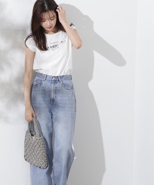 PROPORTION BODY DRESSING（プロポーションボディドレッシング）の「フレンチスリーブロゴＴシャツ（Tシャツ/カットソー・レディース・ホワイト系その他/ピンク・FREE）」の5枚目の写真