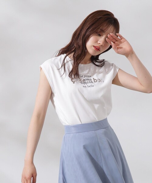 PROPORTION BODY DRESSING（プロポーションボディドレッシング）の「フレンチスリーブロゴＴシャツ（Tシャツ/カットソー・レディース・ホワイト系その他/ピンク・FREE）」の11枚目の写真