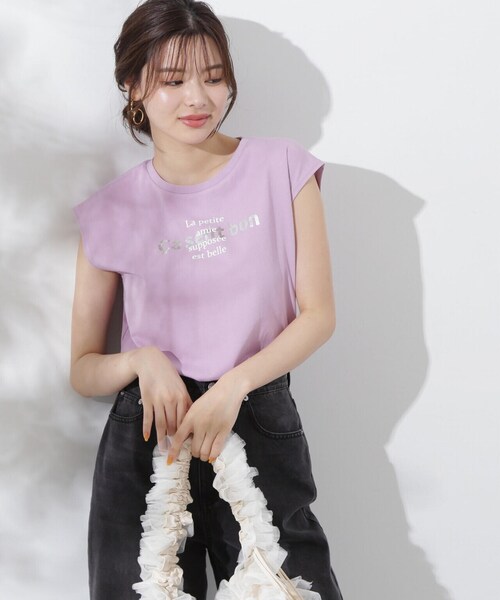 PROPORTION BODY DRESSING（プロポーションボディドレッシング）の「フレンチスリーブロゴＴシャツ（Tシャツ/カットソー・レディース・ホワイト系その他/ピンク・FREE）」の15枚目の写真