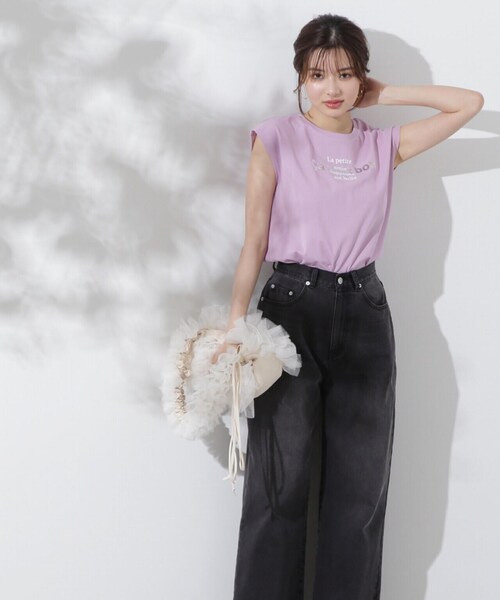 PROPORTION BODY DRESSING（プロポーションボディドレッシング）の「フレンチスリーブロゴＴシャツ（Tシャツ/カットソー・レディース・ホワイト系その他/ピンク・FREE）」の16枚目の写真