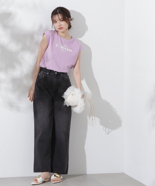 PROPORTION BODY DRESSING（プロポーションボディドレッシング）の「フレンチスリーブロゴＴシャツ（Tシャツ/カットソー・レディース・ホワイト系その他/ピンク・FREE）」の17枚目の写真