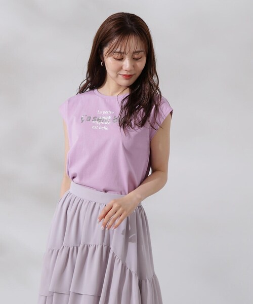 PROPORTION BODY DRESSING（プロポーションボディドレッシング）の「フレンチスリーブロゴＴシャツ（Tシャツ/カットソー・レディース・ホワイト系その他/ピンク・FREE）」の20枚目の写真