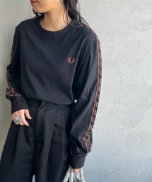 [FRED PERRY/フレッドペリー] コントラストトラックテープ ワンポイントロゴ刺繍ロンT