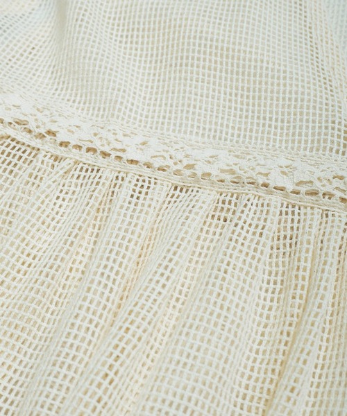 Crisp（クリスプ）の「Vネックメッシュレースワンピース（ワンピース・レディース・ブラック/アイボリー・FREE）」の4枚目の写真