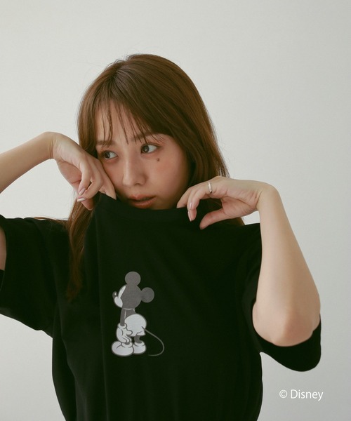 N WITH.（エヌウィズ）の「mickey TEE back（Tシャツ/カットソー・レディース・アイボリー/ブラック・FREE）」の7枚目の写真