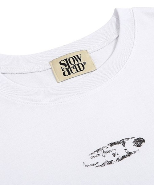 ALAND（エーランド）の「SLOW ACID／CRACKSACロゴT（Tシャツ/カットソー・レディース・チャコール/ベージュ/ホワイト・FREE）」の21枚目の写真