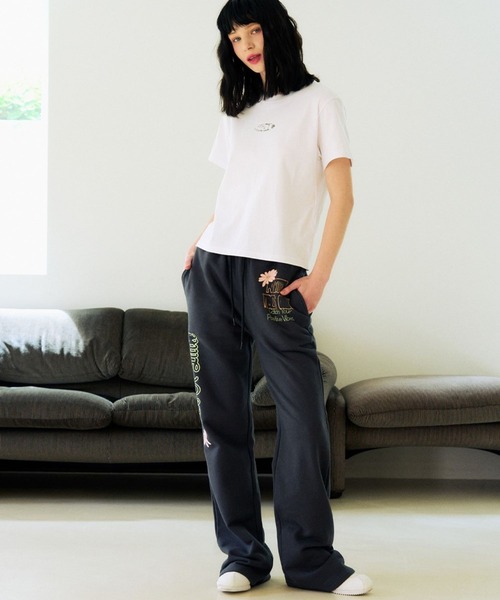 ALAND（エーランド）の「SLOW ACID／CRACKSACロゴT（Tシャツ/カットソー・レディース・チャコール/ベージュ/ホワイト・FREE）」の4枚目の写真