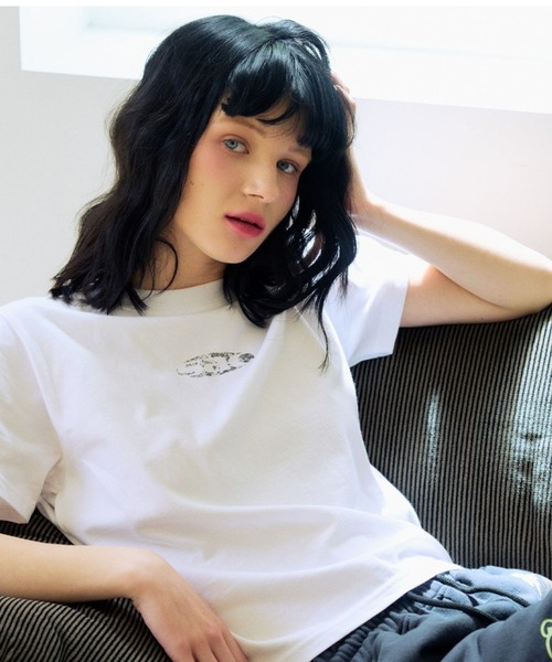 ALAND（エーランド）の「SLOW ACID／CRACKSACロゴT（Tシャツ/カットソー・レディース・チャコール/ベージュ/ホワイト・FREE）」の5枚目の写真