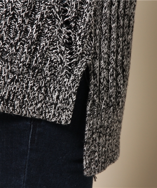 Chille anap（チルアナップ）の「ANAP/アナップ CHILLE ケーブルニットチュニックベスト（ニット/セーター・レディース・ブラック/カーキ/ワイン/モカ・FREE）」の7枚目の写真