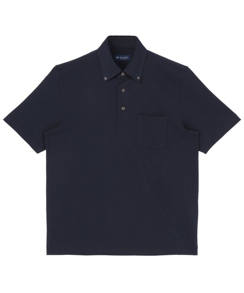 TOKYO SHIRTS(トウキョウシャツ)の「ビズポロ ボタンダウン 半袖ポロシャツ(ポロシャツ・メンズ・ホワイト/ネイビー・M/L/LL)」の2枚目の写真