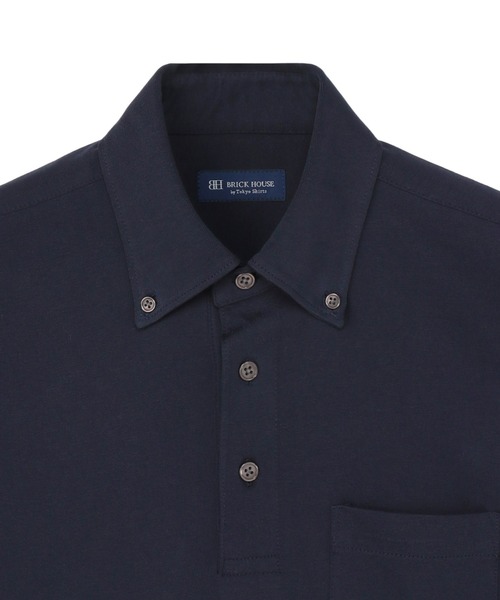 TOKYO SHIRTS(トウキョウシャツ)の「ビズポロ ボタンダウン 半袖ポロシャツ(ポロシャツ・メンズ・ホワイト/ネイビー・M/L/LL)」の9枚目の写真