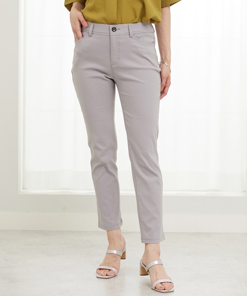 BELLUNA PLUS（ベルーナ）の「美脚ストレッチ麻入りアンクルパンツ６６丈（その他パンツ・レディース・ネイビー/ベージュ/ライトグレー/ライトベージュ/ブルーグリーン/ブルー/グレー・SMALL/MEDIUM/LARGE/X-LARGE）」の3枚目の写真