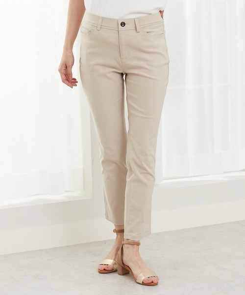 BELLUNA PLUS（ベルーナ）の「美脚ストレッチ麻入りアンクルパンツ６６丈（その他パンツ・レディース・ネイビー/ベージュ/ライトグレー/ライトベージュ/ブルーグリーン/ブルー/グレー・SMALL/MEDIUM/LARGE/X-LARGE）」の5枚目の写真