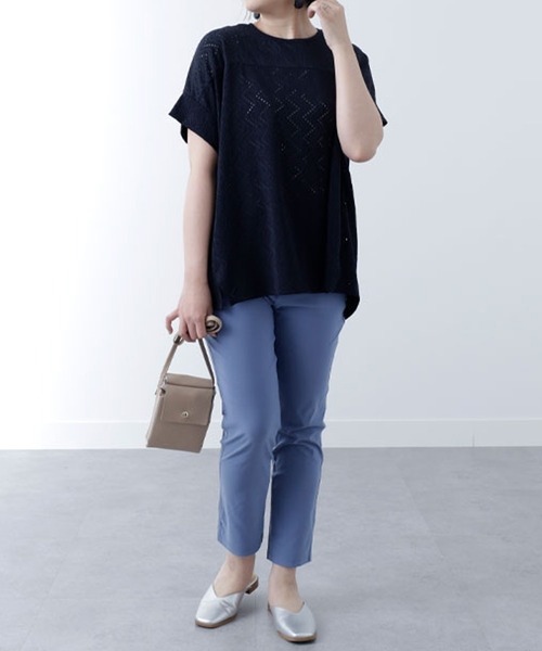 BELLUNA PLUS（ベルーナ）の「美脚ストレッチ麻入りアンクルパンツ６６丈（その他パンツ・レディース・ネイビー/ベージュ/ライトグレー/ライトベージュ/ブルーグリーン/ブルー/グレー・SMALL/MEDIUM/LARGE/X-LARGE）」の11枚目の写真
