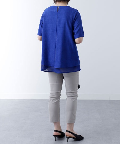 BELLUNA PLUS（ベルーナ）の「美脚ストレッチ麻入りアンクルパンツ６６丈（その他パンツ・レディース・ネイビー/ベージュ/ライトグレー/ライトベージュ/ブルーグリーン/ブルー/グレー・SMALL/MEDIUM/LARGE/X-LARGE）」の20枚目の写真