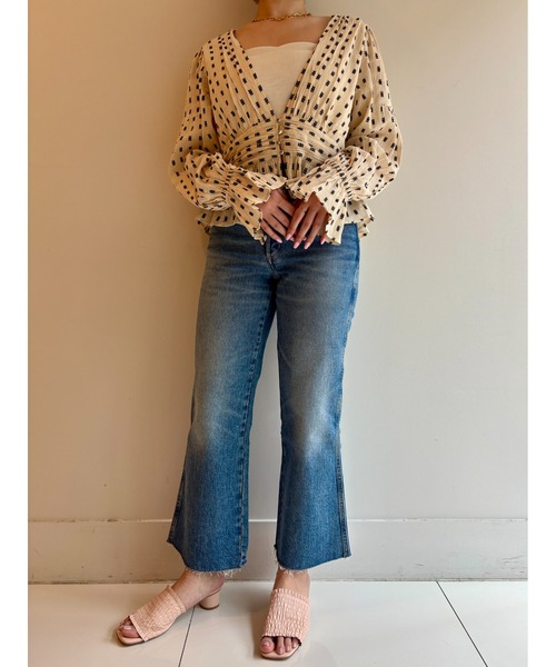 COTTON CUT JQD 2WAY GATHER TOP