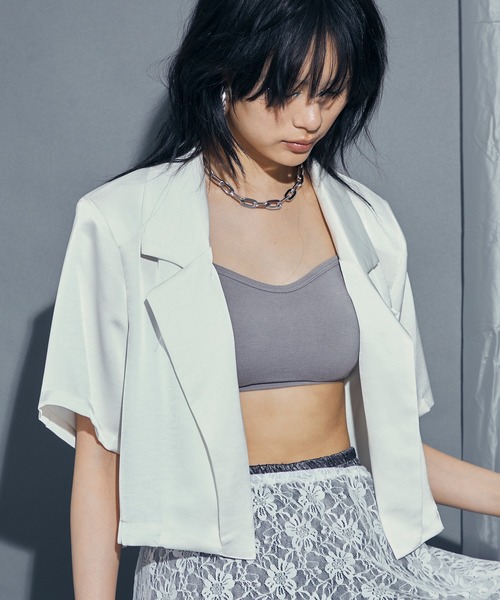 バックオープンバイカラーブラトップ（キャミソール）｜uyu.（ウユ）の