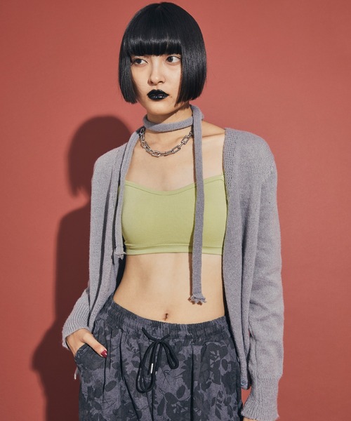 uyu.（ウユ）の「バックオープンバイカラーブラトップ（キャミソール・レディース・グレー/イエロー/ブラック/ブラック系その他/ブラウン/ホワイト・FREE）」の7枚目の写真