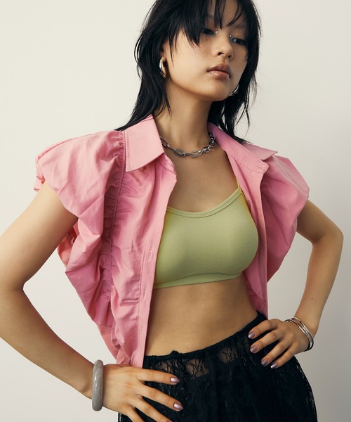 JUUUUUUN(キャミソール＆ソング) バックオープンバイカラーブラトップ（キャミソール）｜uyu.（ウユ）の