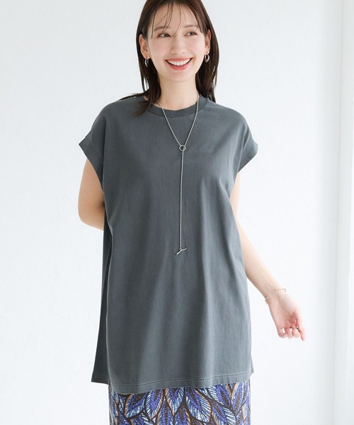 LEPSIM(レプシィム)の「サイドリブノースリーブ 129985(Tシャツ/カットソー・レディース・オフホワイト/チャコールグレー/ライトピンク・FREE)」の1枚目の写真