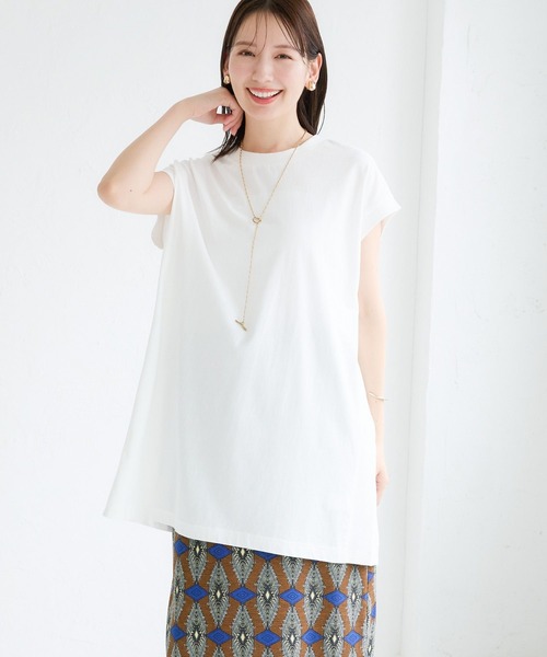 LEPSIM(レプシィム)の「サイドリブノースリーブ 129985(Tシャツ/カットソー・レディース・オフホワイト/チャコールグレー/ライトピンク・FREE)」の2枚目の写真